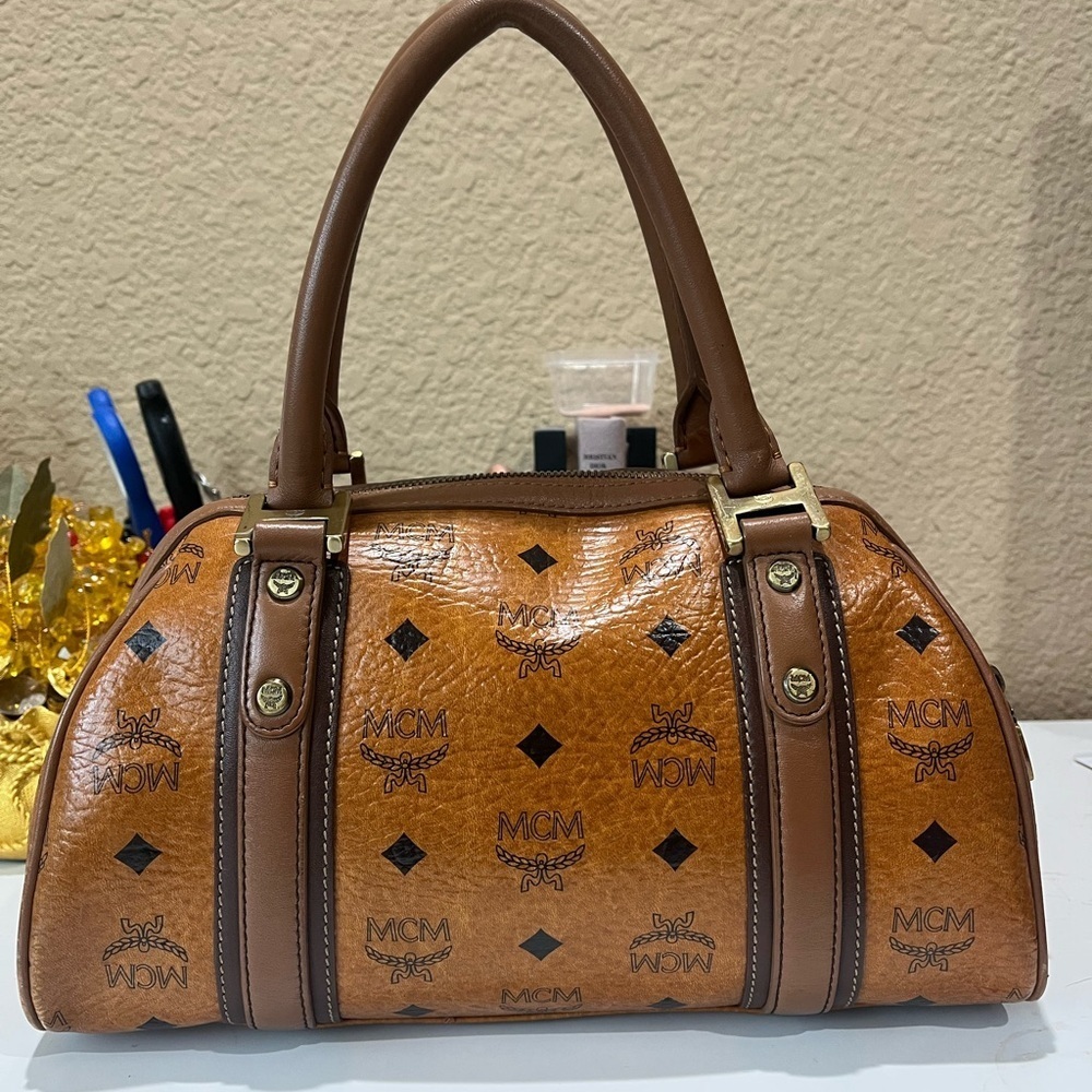 MCM COGNAC VISETOS VINTAGE HANDBAG - Picture 2 of 16